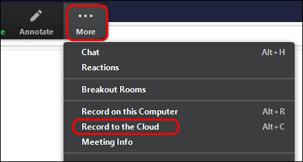 Record to cloud