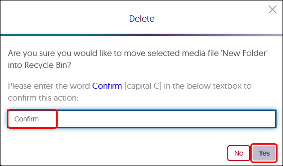 Confirm delete