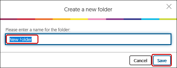 Name the Folder then save