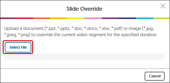 Slide override page