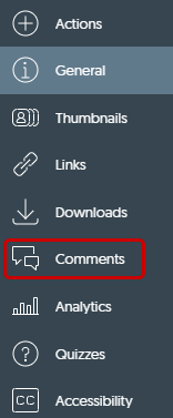 Comments in the menu