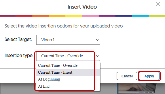 video insertion type