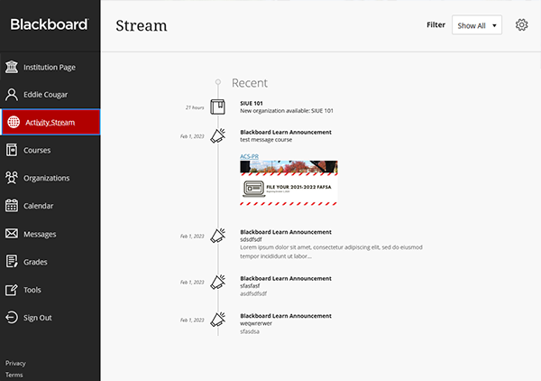 Stream page