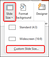 Slide Size, custome slide size