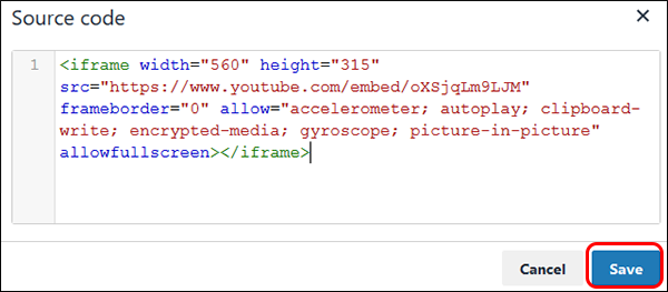 Paste html code