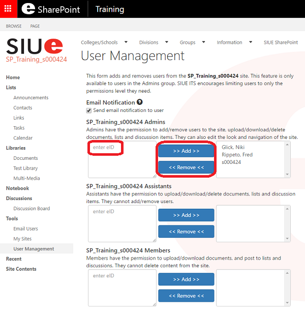 SharePoint Add Remove Users