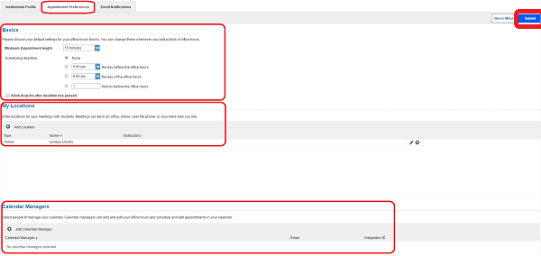 Starfish Appointment Preferences