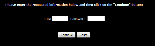 Enter e-ID and Password then Click Continue